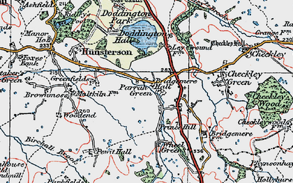 Old map of Bridgemere Hall in 1921