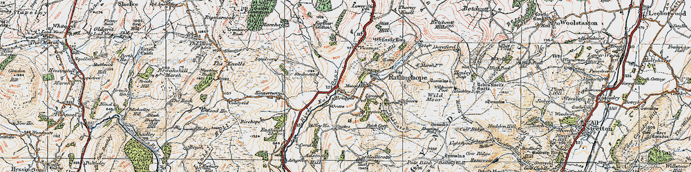 Old map of Gatten in 1921