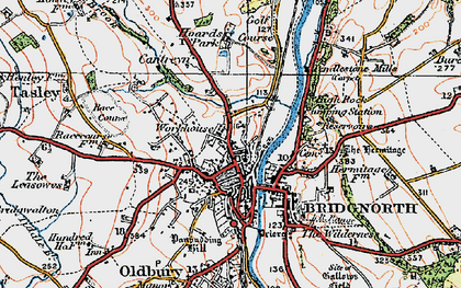Old map of Bridgnorth in 1921