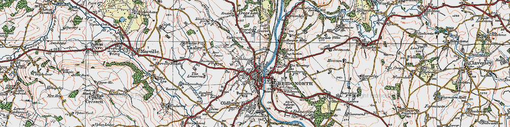Old map of Bridgnorth in 1921