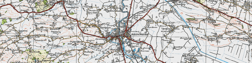 Old map of Bridgwater in 1919
