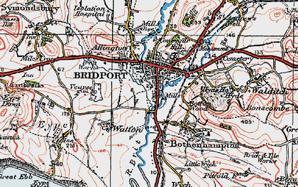 Old map of Bridport in 1919