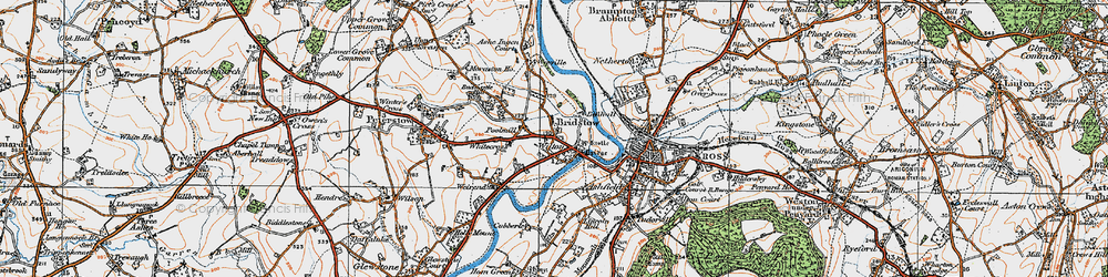 Old map of Bridstow in 1919