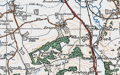 Old map of Brierley in 1920