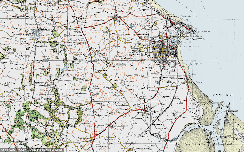Old Map of Brierton, 1925 in 1925