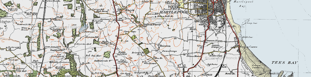 Old map of Brierton in 1925