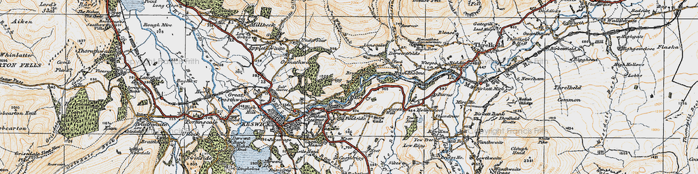 Old map of Briery in 1925