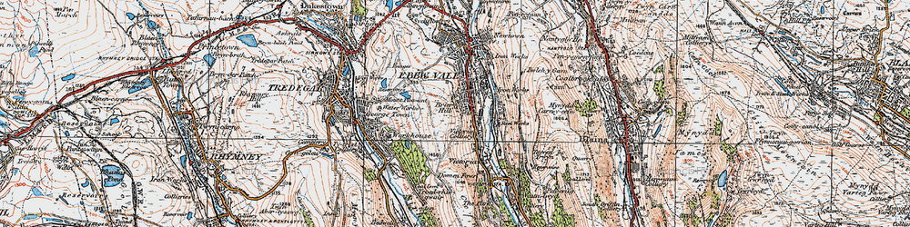 Old map of Briery Hill in 1919