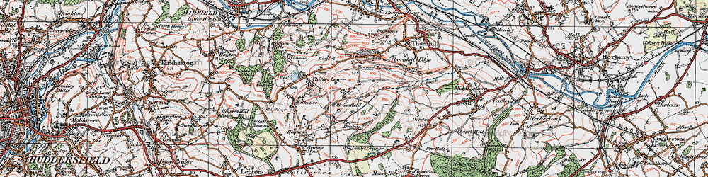 Old map of Briestfield in 1925