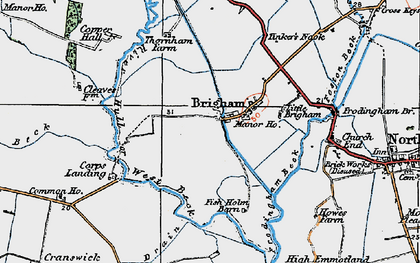Old map of Brigham in 1924