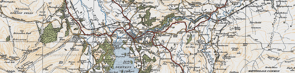Old map of Latrigg in 1925