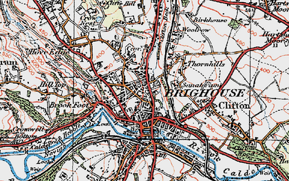 Old map of Brighouse in 1925