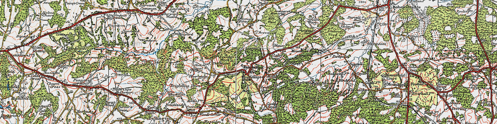 Old map of Brightling in 1920