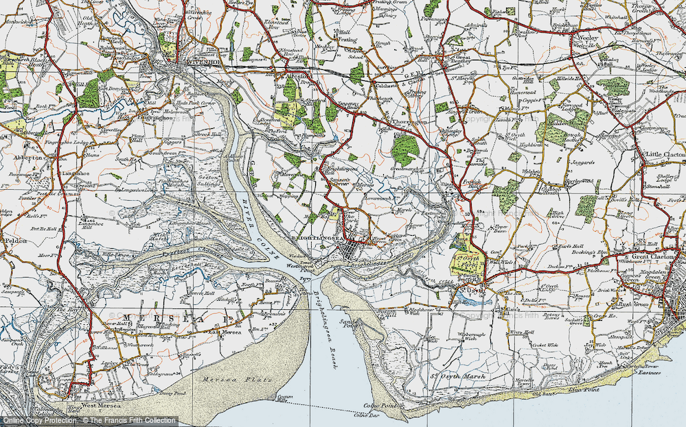 Old Map of Historic Map covering Westmarsh Point in 1921