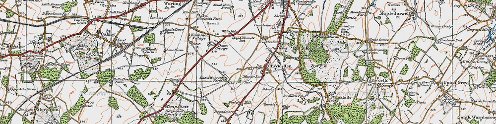 Old map of Brighton Hill in 1919
