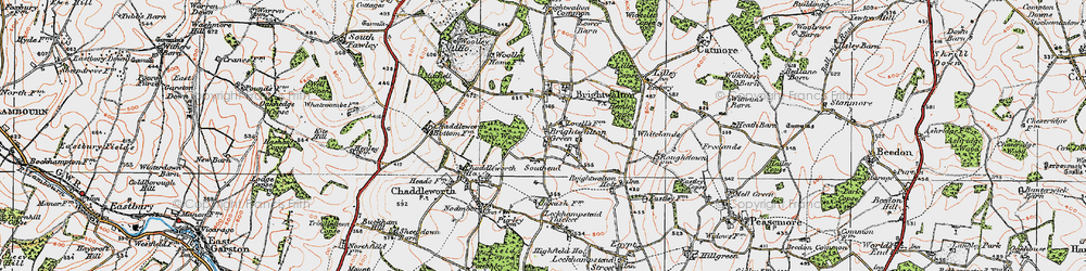 Old map of Brightwalton Green in 1919