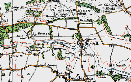 Old map of Brightwell in 1921