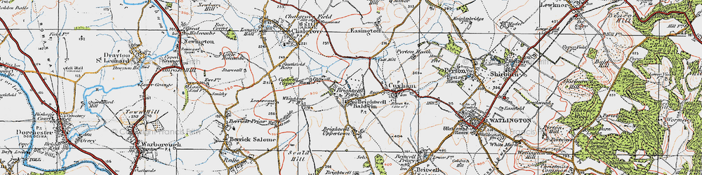 Old map of Brightwell Baldwin in 1919