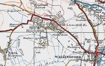 Old map of Brightwell-cum-Sotwell in 1919