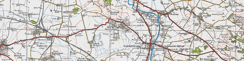 Old map of Brightwell-cum-Sotwell in 1919