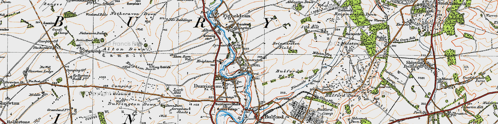 Old map of Ablington Down in 1919