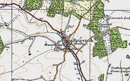 Old map of Brigstock in 1920