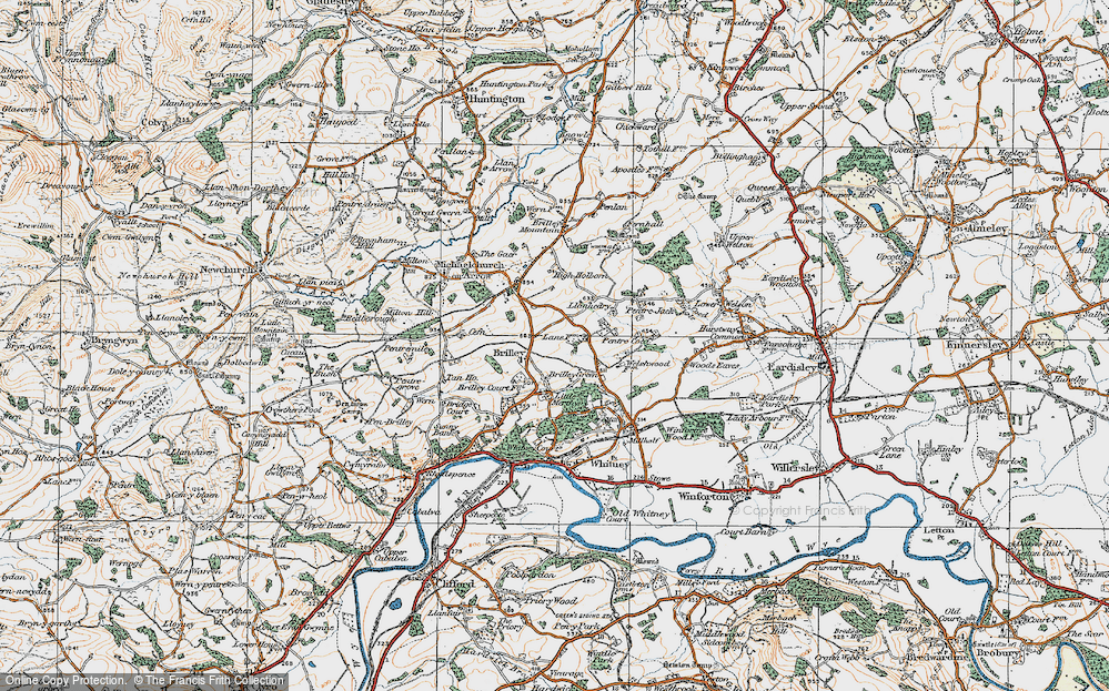 Old Map of Brilley, 1919 in 1919