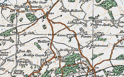 Old map of Brilley in 1919
