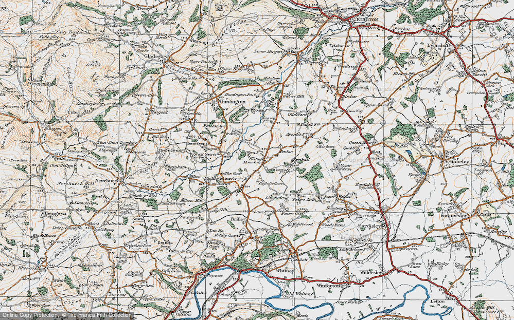 Old Map of Brilley Mountain, 1919 in 1919