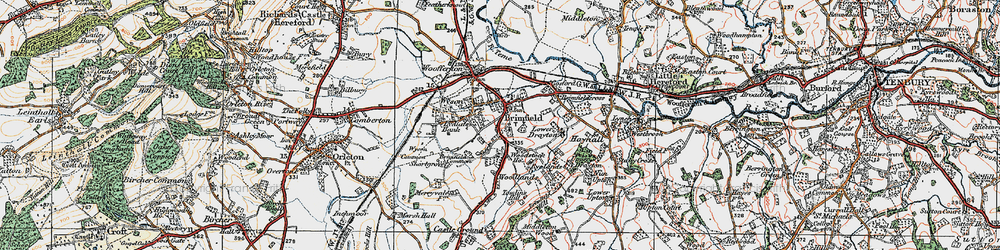Old map of Brimfield in 1920