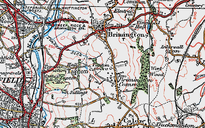 Old map of Brimington Common in 1923
