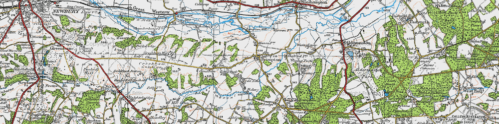 Old map of Brimpton in 1919