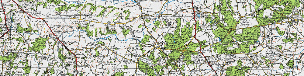 Old map of Brimpton Common in 1919