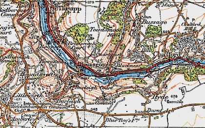 Old map of Brimscombe in 1919