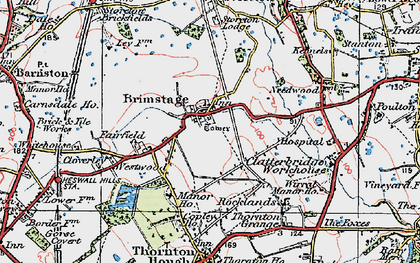 Old map of Brimstage in 1924