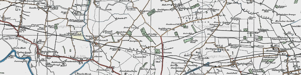 Old map of Brind in 1924