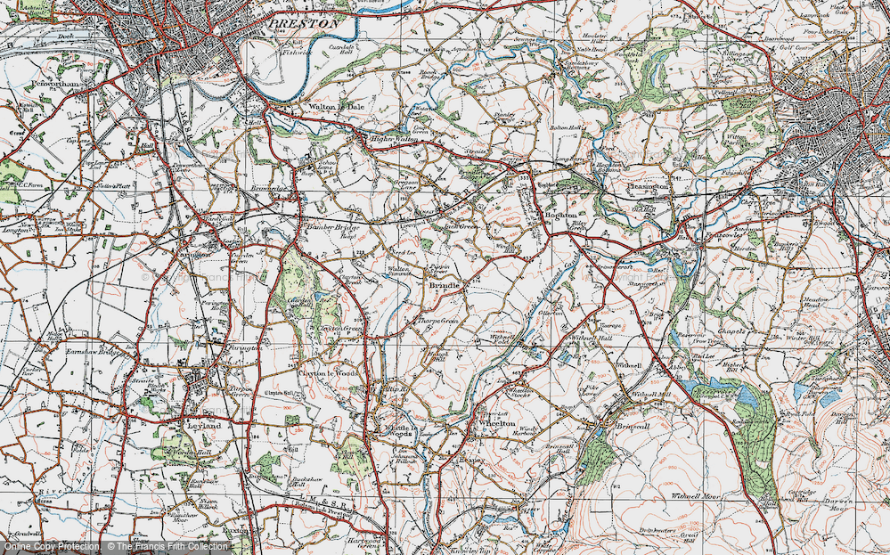 Old Map of Brindle, 1924 in 1924