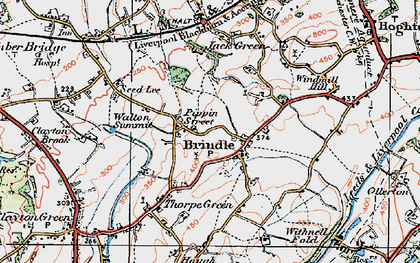 Old map of Brindle in 1924