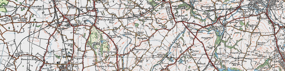 Old map of Brindle in 1924
