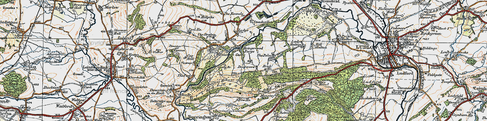 Old map of Bringewood Forge in 1920