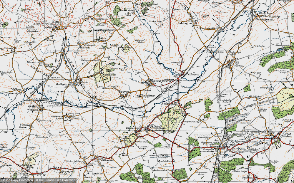 Old Map of Bringhurst, 1920 in 1920