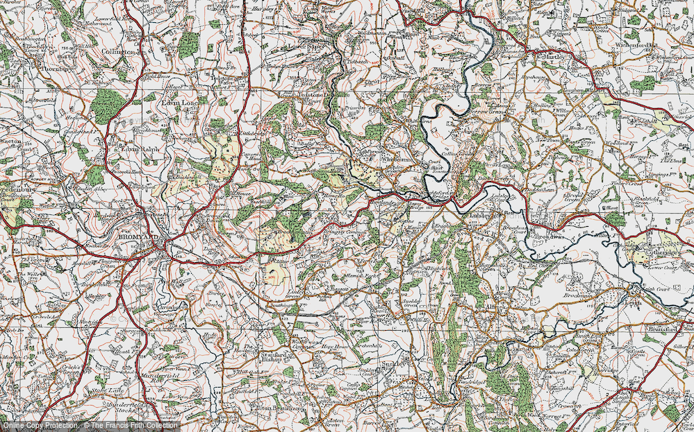 Old Map of Bringsty Common, 1920 in 1920