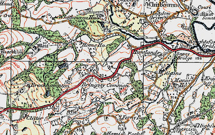Old map of Bringsty Common in 1920