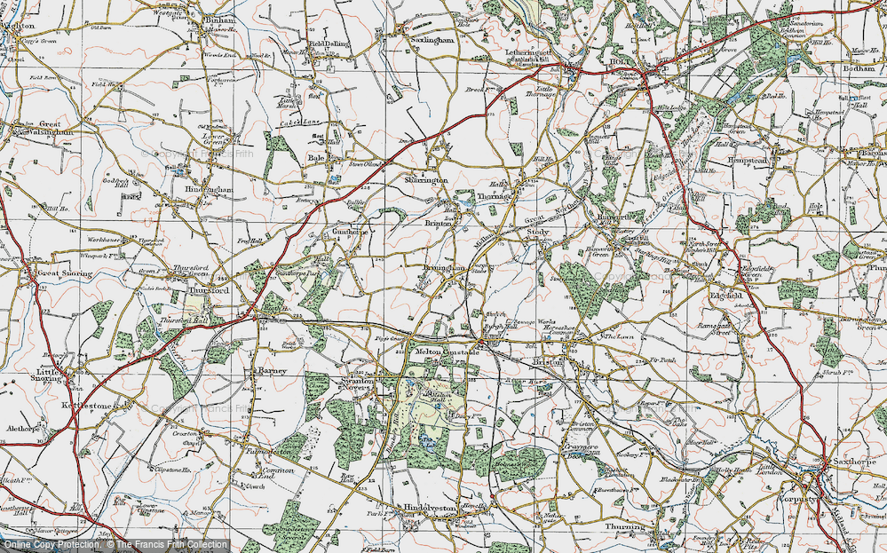 Old Map of Briningham, 1921 in 1921