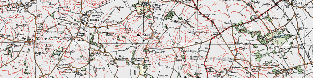 Old map of Brinkhill in 1923