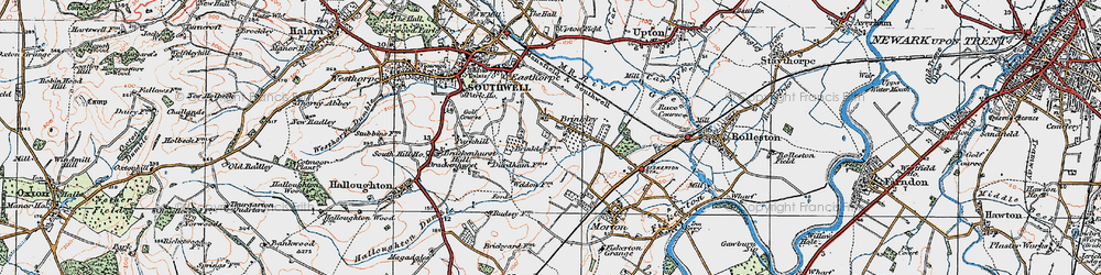 Old map of Brinkley in 1921
