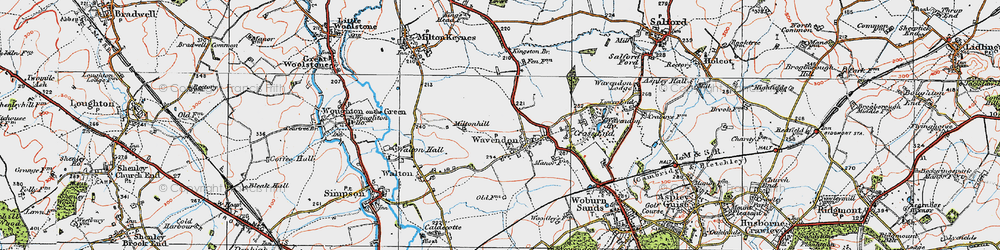 Old map of Brinklow in 1919