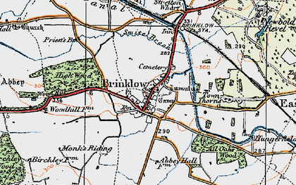 Old map of Brinklow in 1920