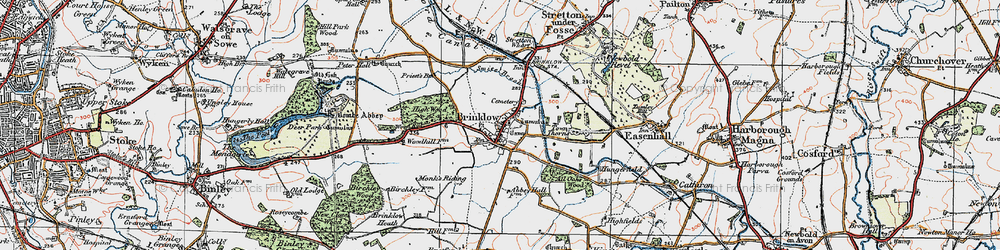 Old map of Brinklow in 1920