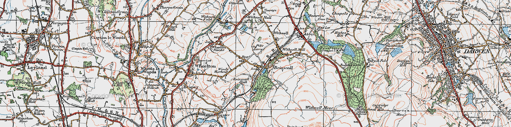 Old map of Brinscall in 1924